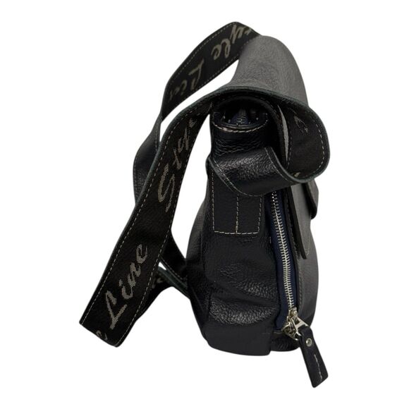 Style Line Men's Genuine Leather Cross Body Shoulder Messenger Bag Black 11"x10" - Picture 6 of 7